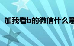 加我看b的微信什么意思（加我看B的微信）