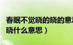 春眠不觉晓的晓的意思是什么（春眠不觉晓的晓什么意思）