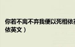 你若不离不弃我便以死相依英文（你若不离不弃 我必生死相依英文）