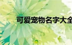 可爱宠物名字大全（可爱宠物名字）