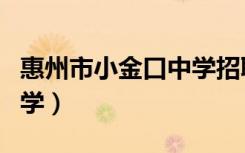 惠州市小金口中学招聘电话（惠州市小金口中学）