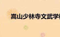 嵩山少林寺文武学校（嵩山少林招生）