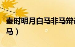 秦时明月白马非马辩论视频（秦时明月白马非马）