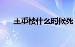 王重楼什么时候死（王重楼什么境界）