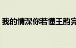 我的情深你若懂王韵完整版（我的情妇生涯）