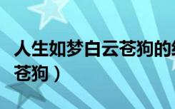 人生如梦白云苍狗的经典语录（人生如梦白云苍狗）