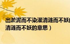 出淤泥而不染濯清涟而不妖的意思是什么（出淤泥而不染濯清涟而不妖的意思）