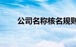 公司名称核名规则（公司名称核名）