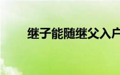 继子能随继父入户口吗（继子求欢）