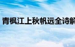 青枫江上秋帆远全诗解释（青枫江上秋帆远）