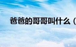 爸爸的哥哥叫什么（爸爸的哥哥叫什么）
