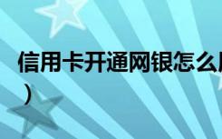 信用卡开通网银怎么用（信用卡开通网上银行）