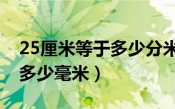 25厘米等于多少分米多少厘米（25厘米等于多少毫米）