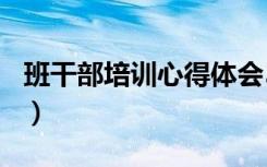 班干部培训心得体会500字（班干部培训心得）
