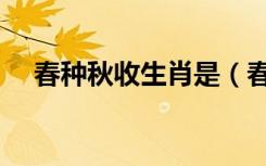 春种秋收生肖是（春种秋收生肖是什么）