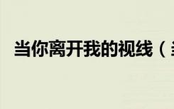 当你离开我的视线（当你离开我的那一天）