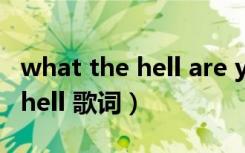 what the hell are you saying（what the hell 歌词）