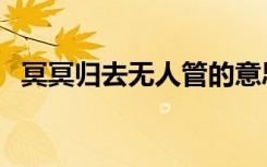 冥冥归去无人管的意思（冥冥归去无人管）