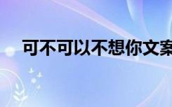 可不可以不想你文案（可不可以不想你）
