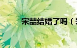 宋喆结婚了吗（宋建国之子宋喆）