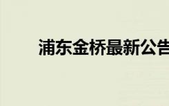 浦东金桥最新公告（浦东金桥邮编）