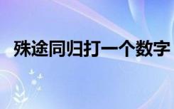 殊途同归打一个数字（殊途同归打一生肖）