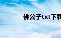 佛公子txt下载（佛公子txt）