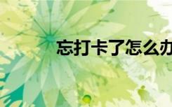 忘打卡了怎么办（忘打一成语）