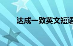达成一致英文短语（达成一致英文）