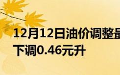 12月12日油价调整最新消息：国内油价预计下调0.46元升
