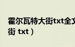霍尔瓦特大街txt全文免费阅读（霍尔瓦特大街 txt）