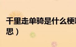 千里走单骑是什么梗啊（千里走单骑是什么意思）