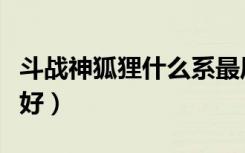斗战神狐狸什么系最厉害（斗战神狐狸什么系好）
