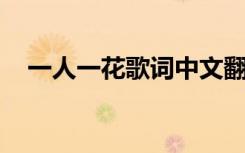 一人一花歌词中文翻译（一人一花 歌词）