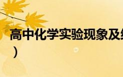 高中化学实验现象及结论（高中化学实验现象）