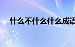 什么不什么什么成语（什么不什么什么）