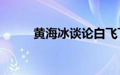 黄海冰谈论白飞飞（黄海冰离婚）