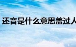 还音是什么意思盖过人声（还音是什么意思）