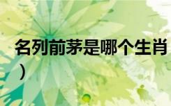 名列前茅是哪个生肖（名列前茅打一最佳生肖）