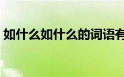 如什么如什么的词语有（如什么如什么成语）
