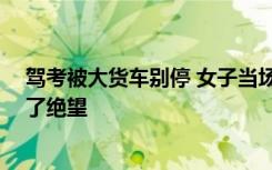 驾考被大货车别停 女子当场发飙 网友：听不懂但是感受到了绝望
