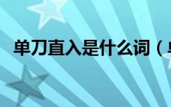 单刀直入是什么词（单刀直入是什么生肖）