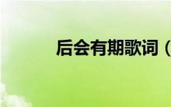 后会有期歌词（后会有期歌词）