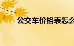 公交车价格表怎么看（公交车价格）