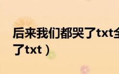 后来我们都哭了txt全集下载（后来我们都哭了txt）