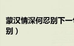 蒙汉情深何忍别下一句是什么（蒙汉情深何忍别）