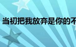 当初把我放弃是你的不对（当初把我腿分开）