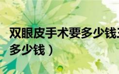 双眼皮手术要多少钱三甲医院（双眼皮手术要多少钱）