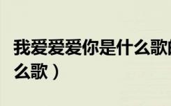 我爱爱爱你是什么歌的歌词（我爱爱爱你是什么歌）