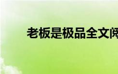 老板是极品全文阅读（老板是极品）